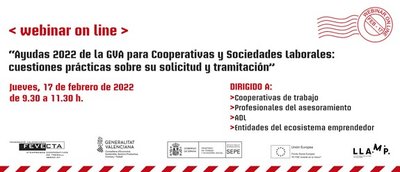 Ayudas 2022 de la GVA para cooperativas: Cuestiones prcticas de su solicitud y tramitacin