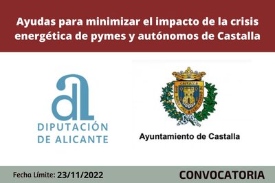Ayudas destinadas a minimizar el impacto de la crisis energtica de pymes, micropymes y autnomos de Castalla