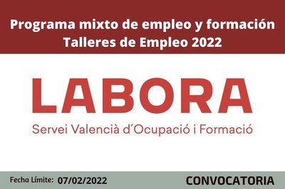 Convocatoria programa mixto de empleo - formaci�n Talleres de Empleo