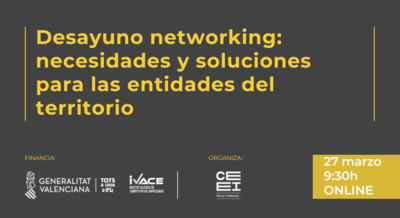 Desayuno networking ONLINE: necesidades y soluciones para las entidades del territorio