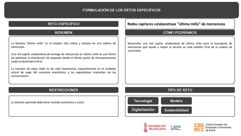 Redes capilares colaborativas "�ltima milla" de mercanc�as