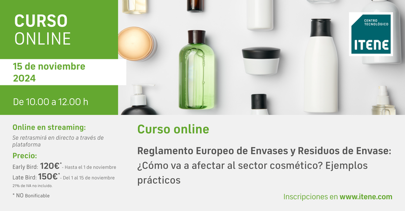 Curso online: Reglamento Europeo de Envases y Residuos de Envase: Cmo va a afectar al sector cosmtico?