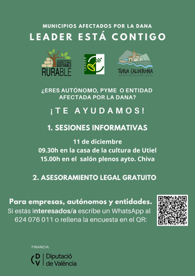 Acompaamiento gratuito para autnomos y pymes rurales afectados por la DANA en Chiva