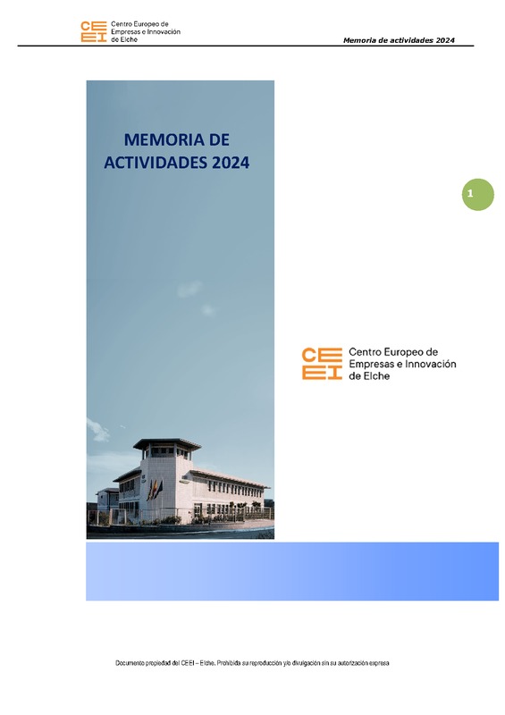 Memoria anual de actividades 2024 CEEI ELCHE