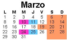 Calendario MARZO 2010