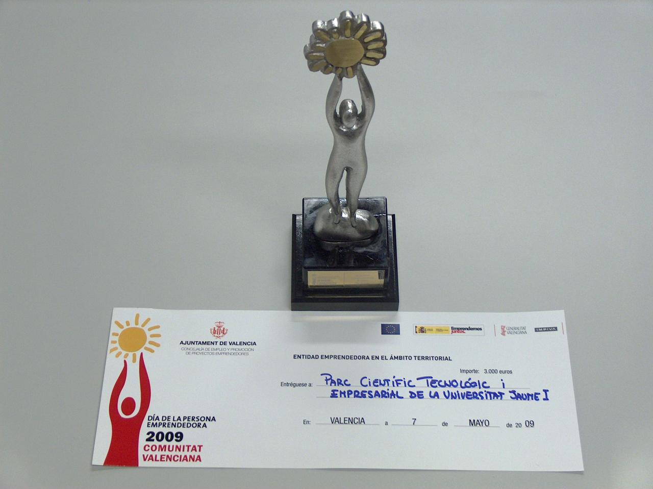 Espaitec, Premio DPECV Entidad Emprendedora