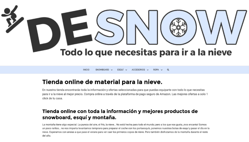 DESNOW La tienda de artículos para la nieve y la montaña realizada por expertos